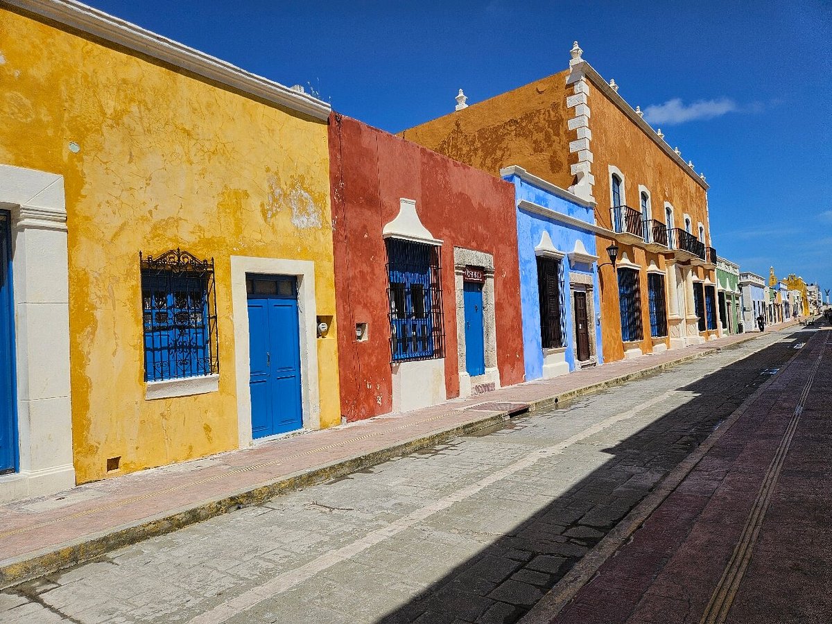 Campeche historic centre in winter light, Mexico