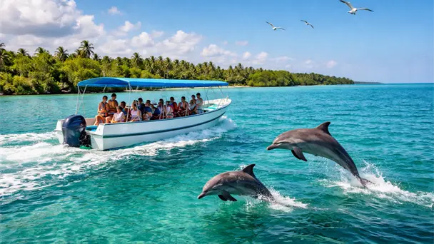 Dolphins at Isla Aguada, Laguna de Términos, Campeche